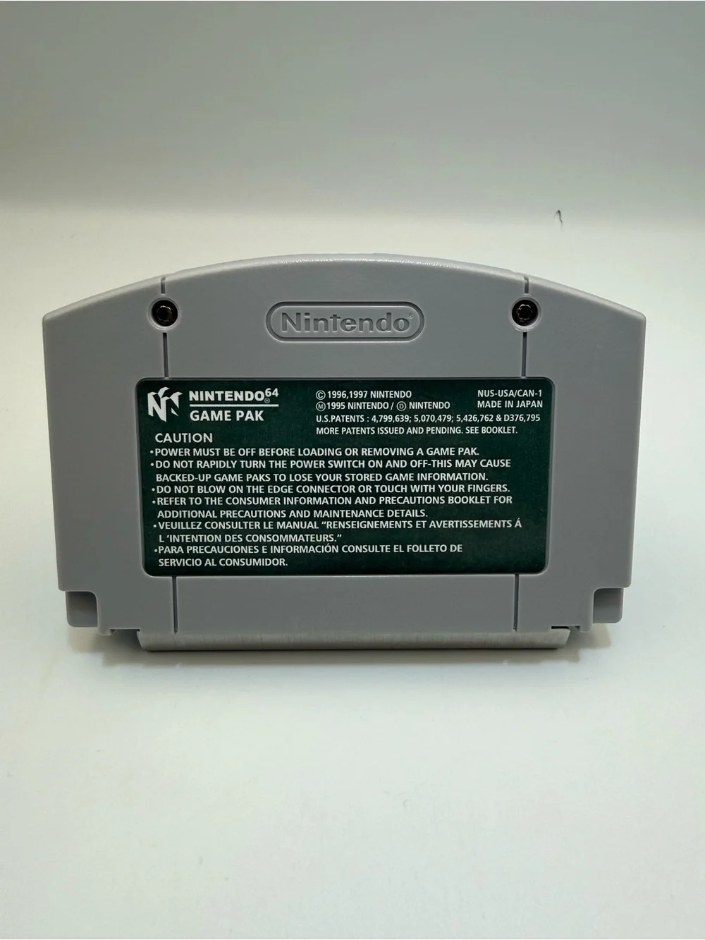 Doom 64 Nintendo 64 Gray Game Cartridge by